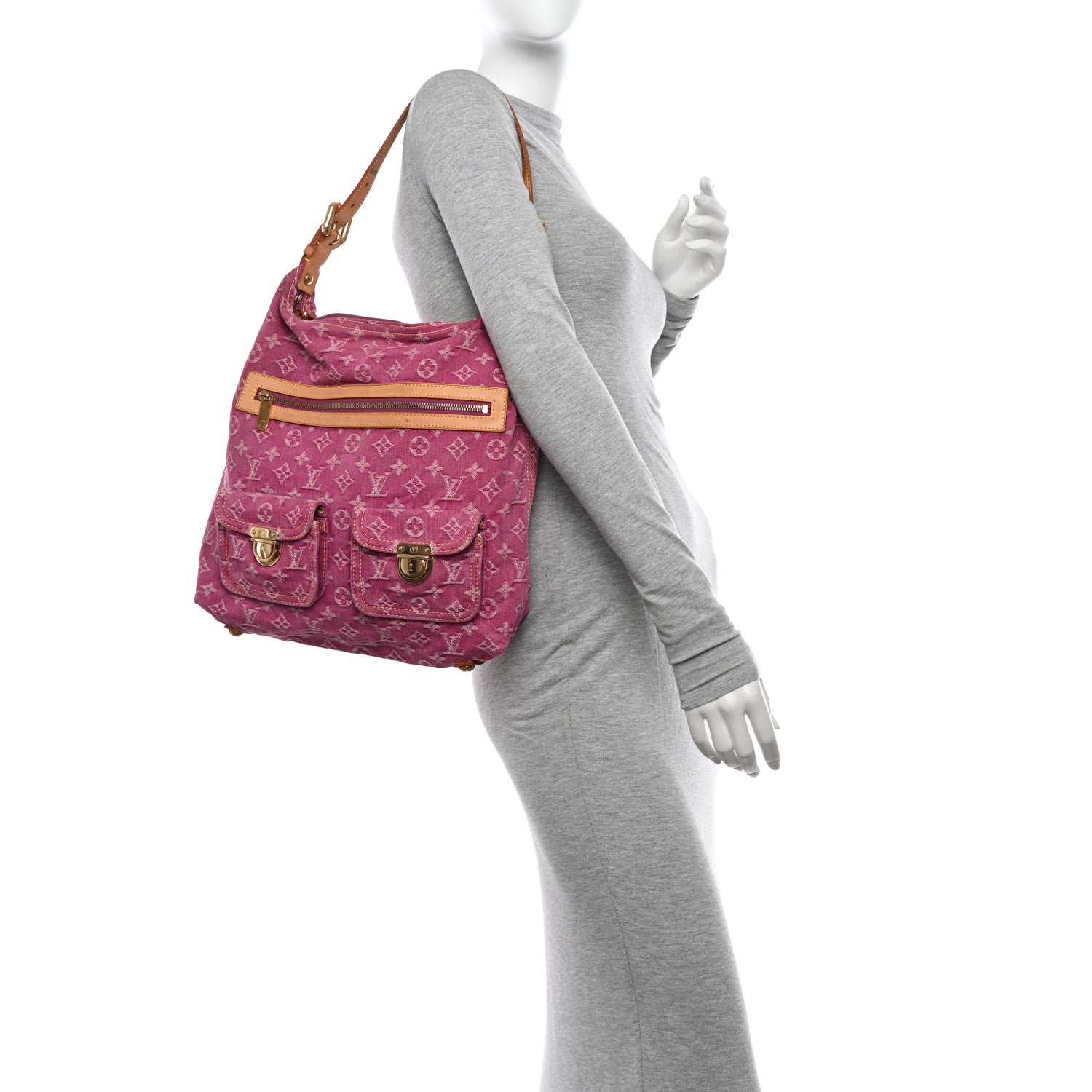 Louis Vuitton Denim Baggy PM Fuchsia 2 of 15