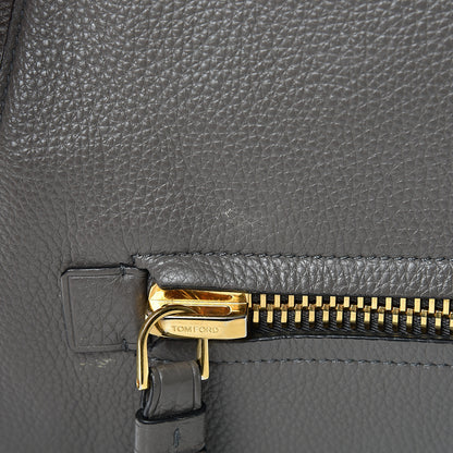 Tom Ford Grained Calfskin Soft Jennifer Saddle Bag Graphite 14 of 14