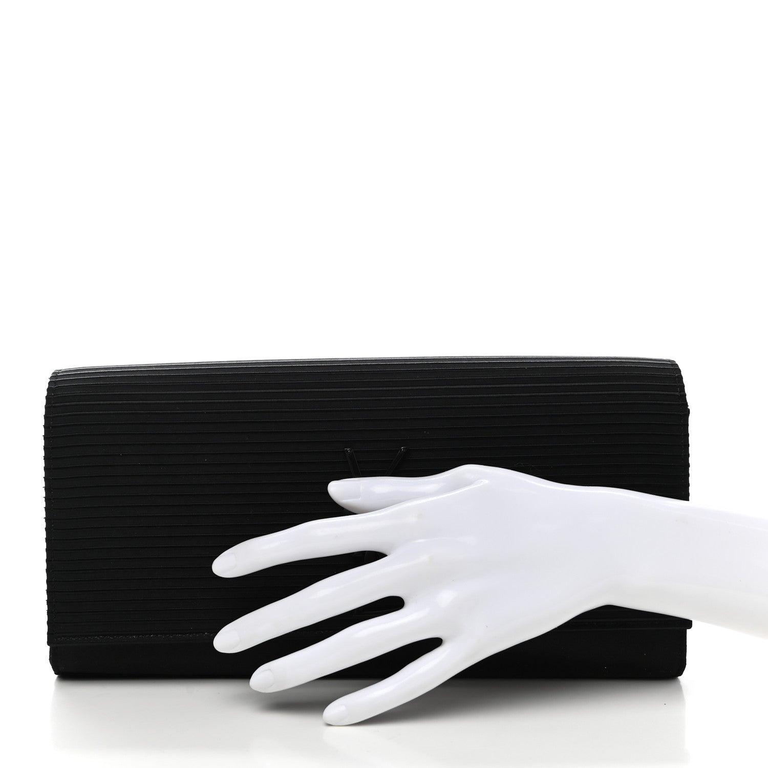 Saint Laurent Satin Monogram Cassandre Clutch Black 2 of 8