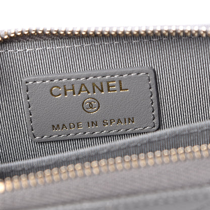 Chanel Caviar Quilted Zip Coin Purse Grey 6 of 8