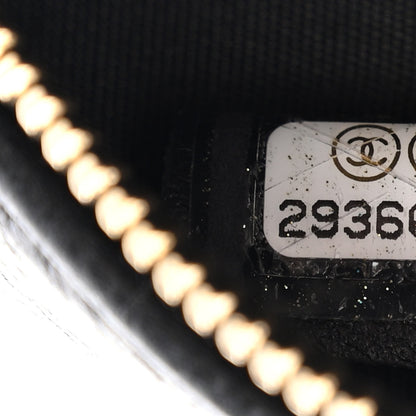 Chanel Caviar Camellia Quilted Round Clutch With Chain Black 7 of 10