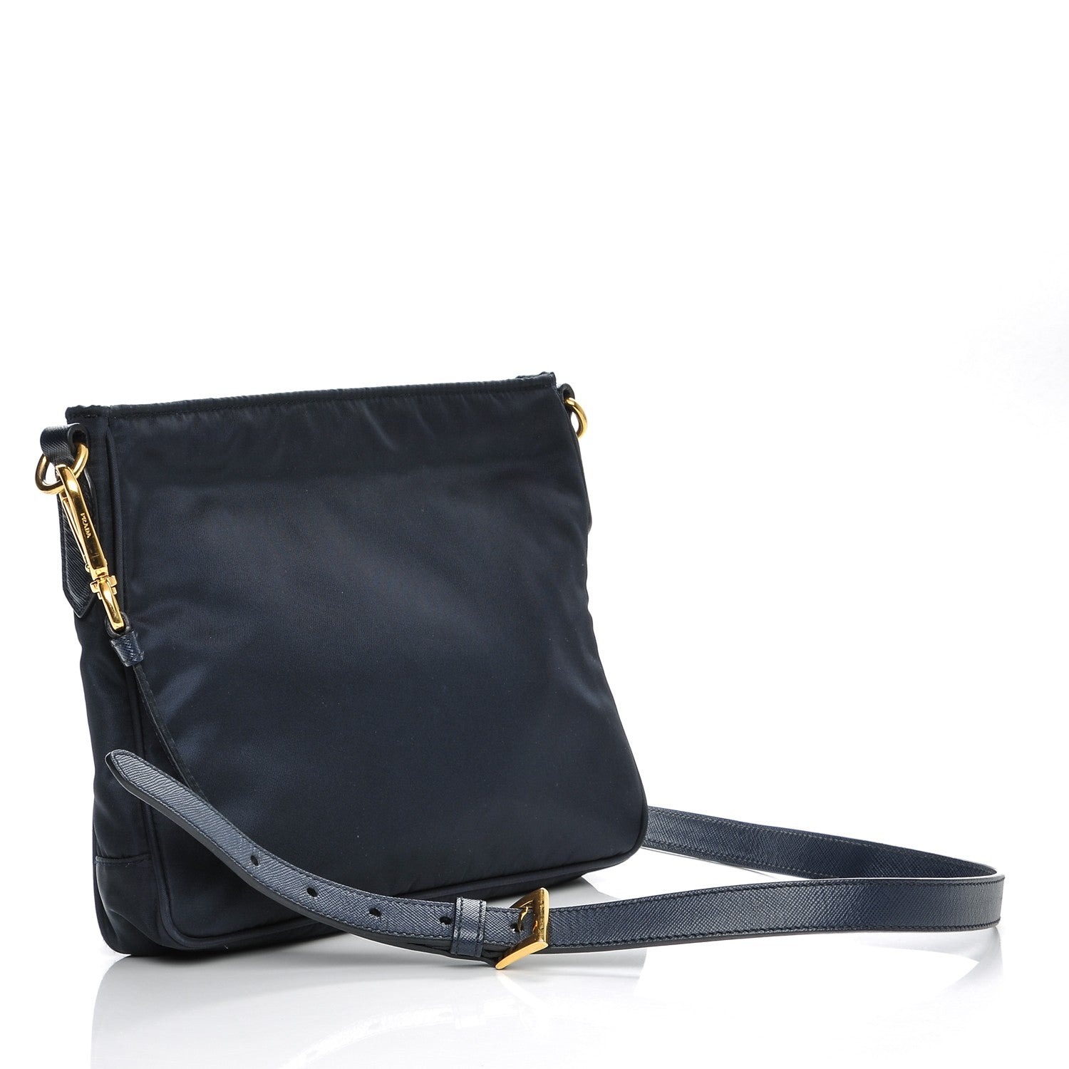 Prada Tessuto Nylon Saffiano Crossbody Bag Blue 3 of 9