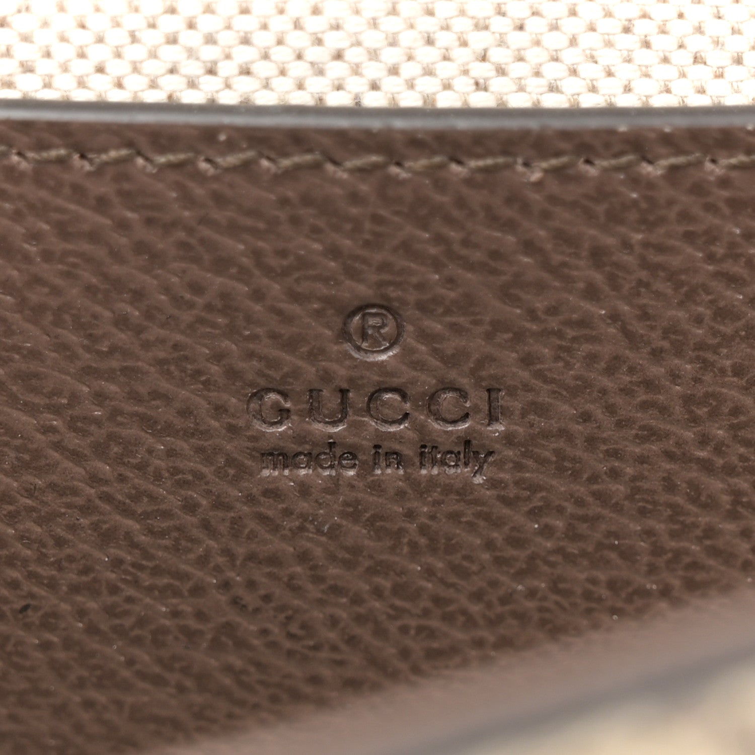 Gucci GG Supreme Monogram Textured Dollar Calfskin Web Mini Ophidia Envelope Shoulder Bag Beige Ebony New Acero 6 of 10