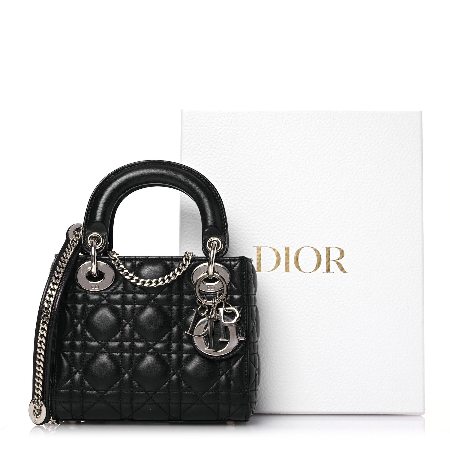Christian Dior Lambskin Cannage Mini Lady Dior Black 21 of 21