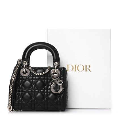 Christian Dior Lambskin Cannage Mini Lady Dior Black 21 of 21
