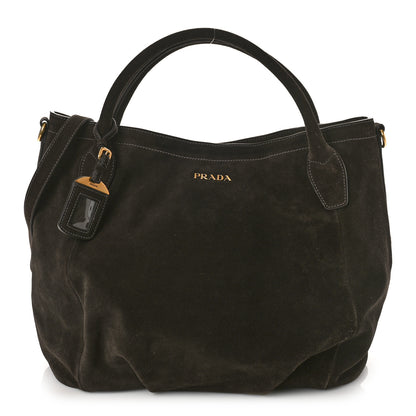 Prada Suede Scamosciato Tote Grafite 1 of 8