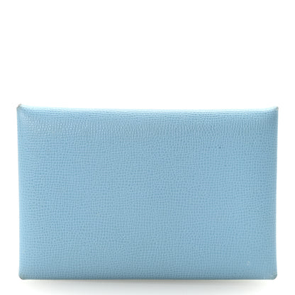 Hermes Epsom Calvi Card Case Celeste 1 of 7