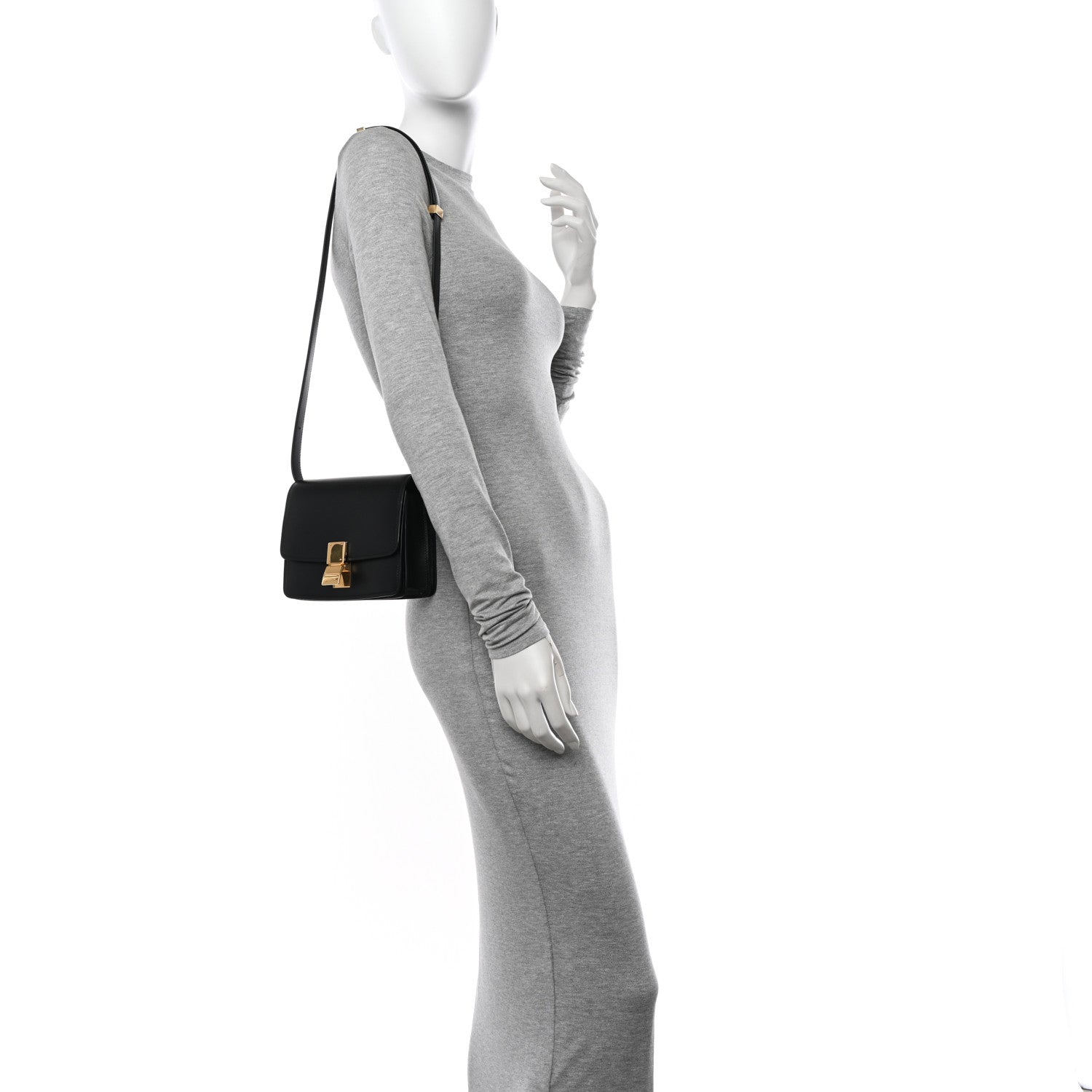 Celine Box Calfskin Small Classic Box Flap Bag Black 2 of 10
