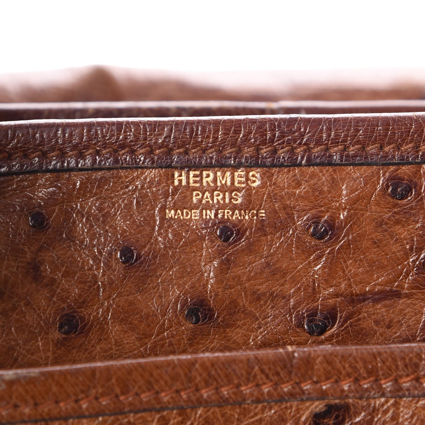 Ostrich Noumea Flap Bag Gold