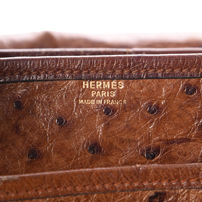 Hermes Ostrich Noumea Flap Bag Gold 6 of 11