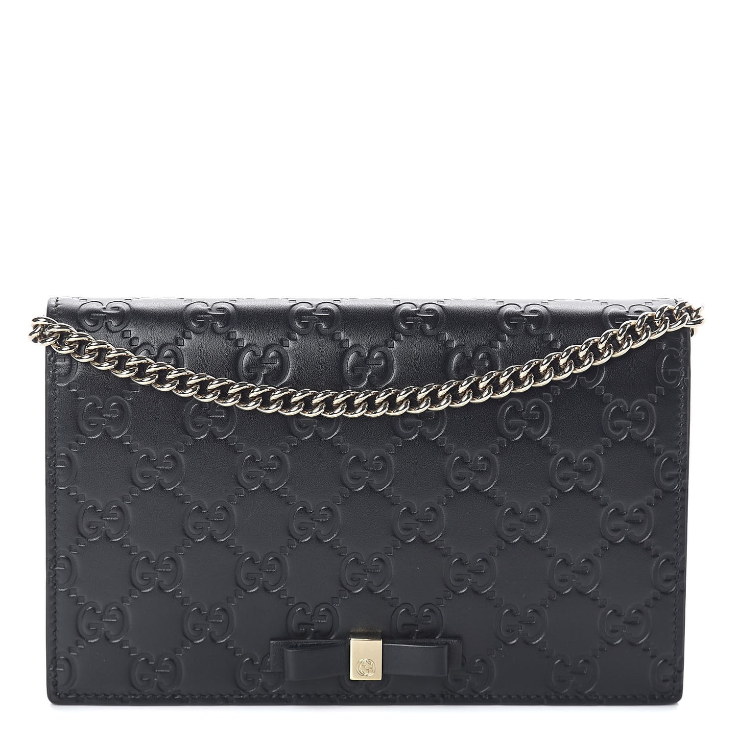 Guccissima Signature Bowy Chain Wallet Black