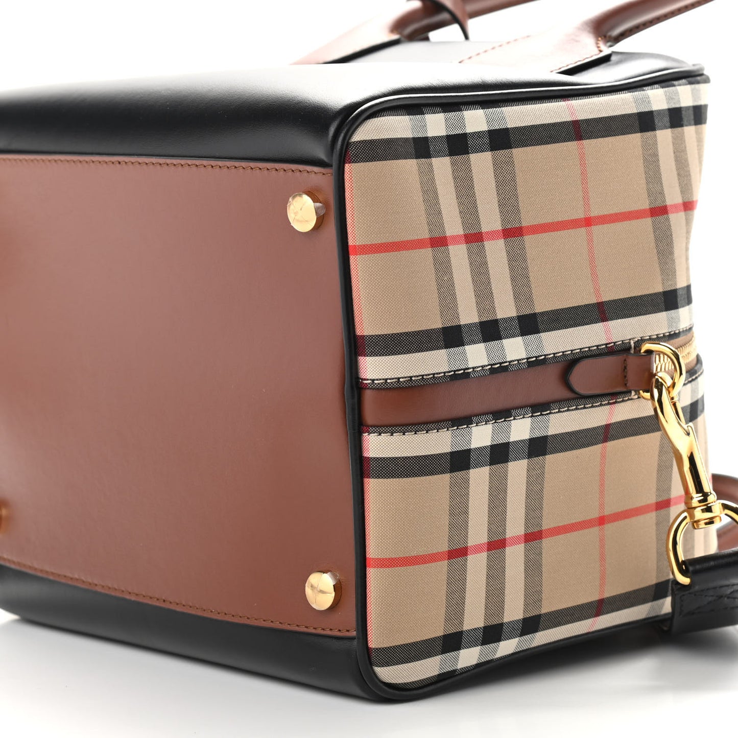 Smooth Calfskin Small Cube Bowling Bag Black
