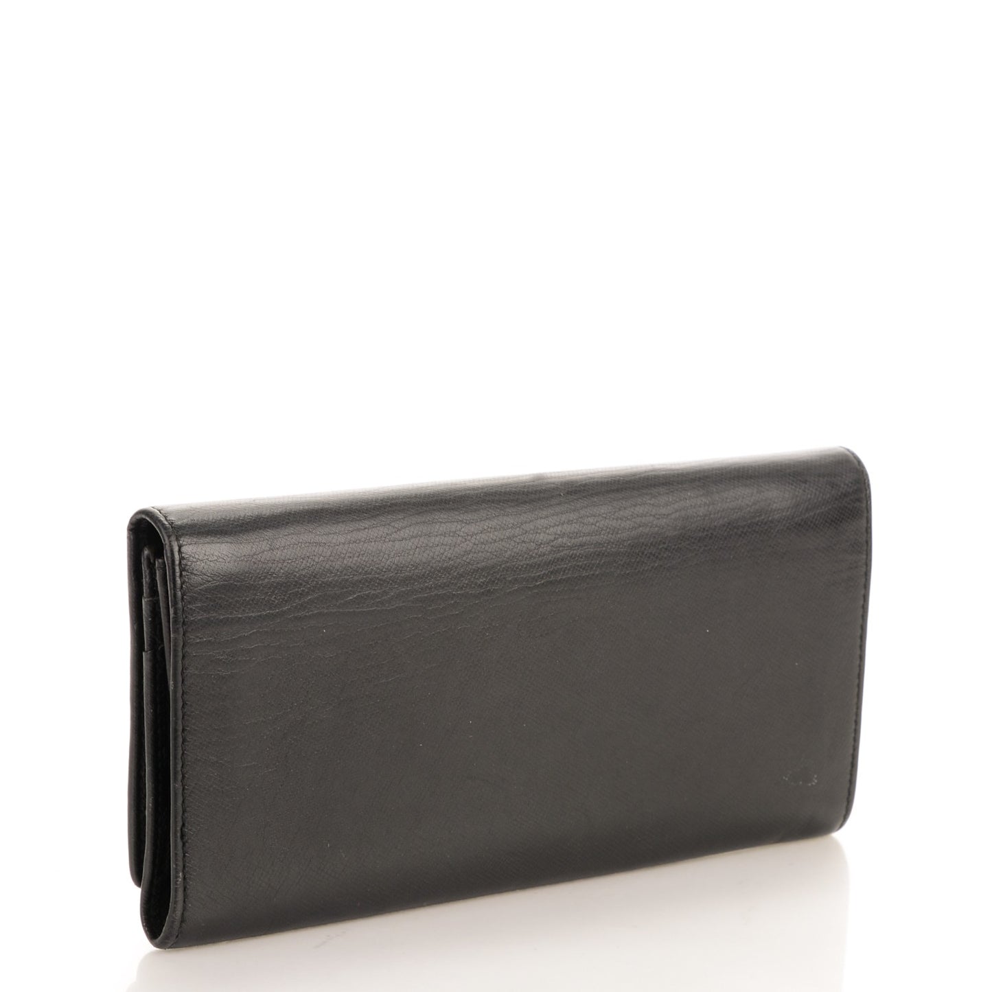 Saffiano Triangle Continental Flap Wallet Nero Black