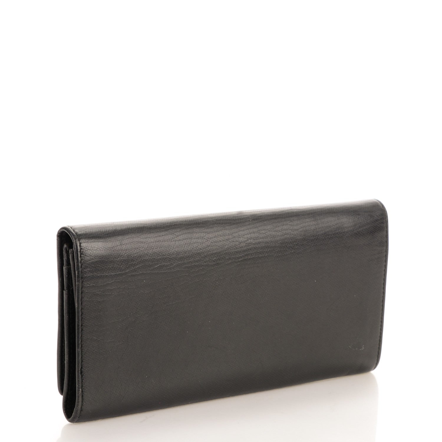 Prada Saffiano Triangle Continental Flap Wallet Nero Black 3 of 8