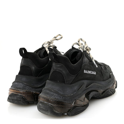 Balenciaga Fabric Mesh Womens Triple S Sneakers 39 Black 8 of 20