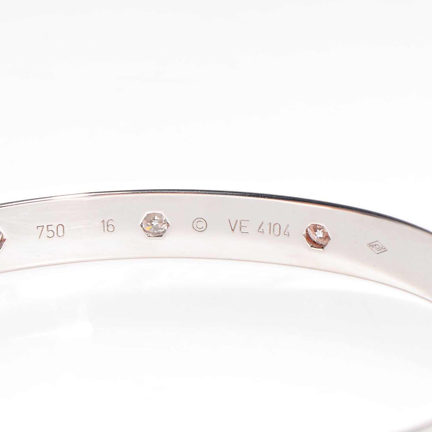 Cartier 18K White Gold 10 Diamond LOVE Bracelet 16 4 of 6
