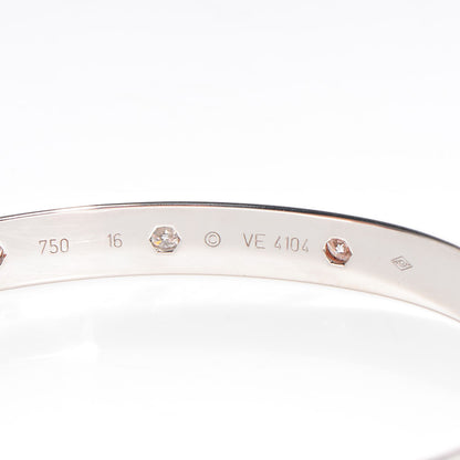 Cartier 18K White Gold 10 Diamond LOVE Bracelet 16 4 of 6