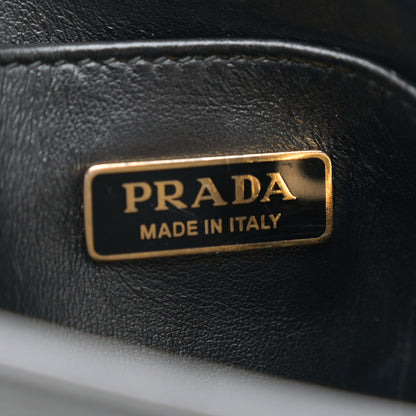 Prada Saffiano Lux Triangle Small Double Handle Crossbody Tote Black 6 of 10