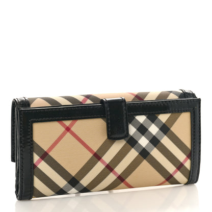 Burberry Patent Nova Check Tri-Fold Wallet Black 3 of 9