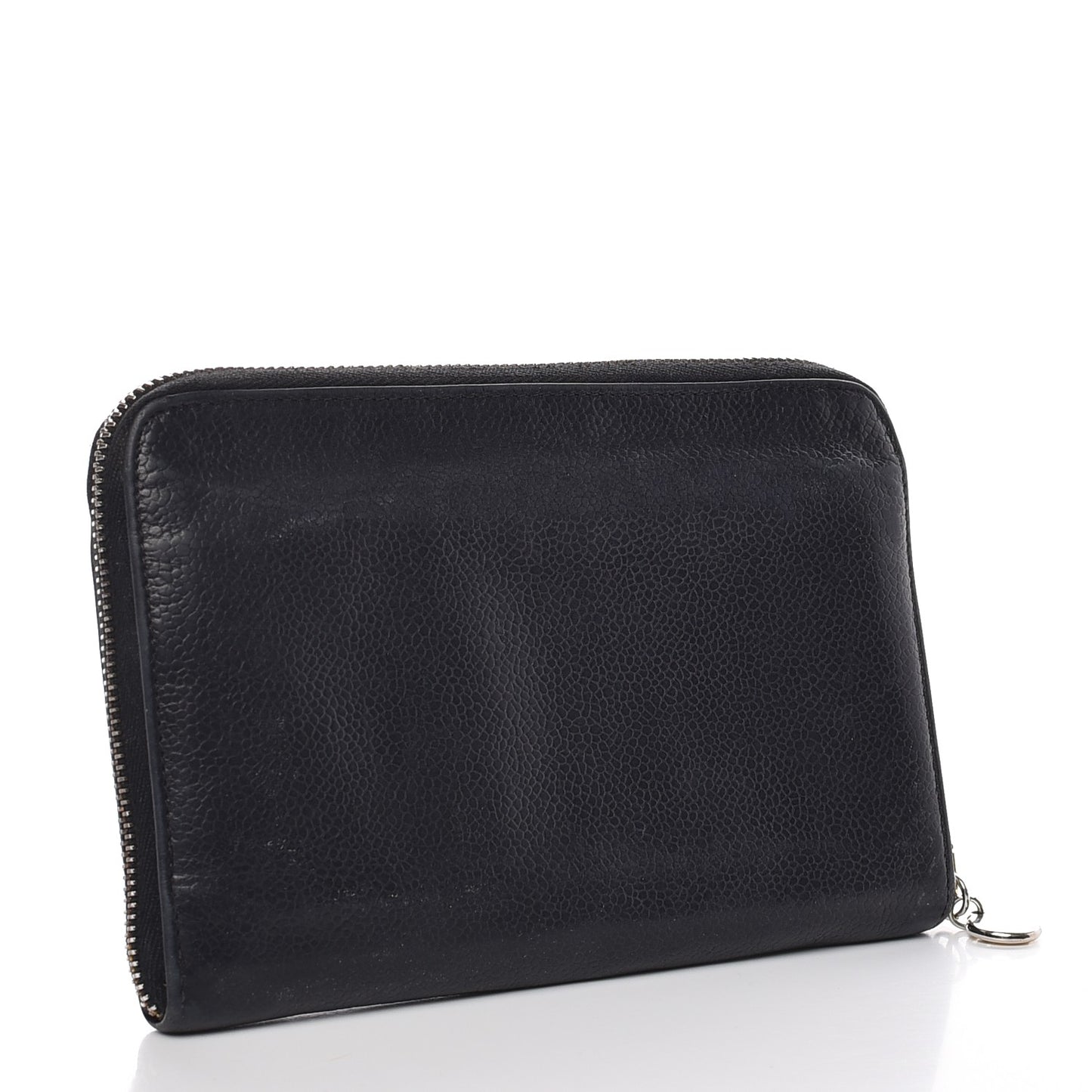 Caviar CC Timeless Large Zip Around Wallet Black