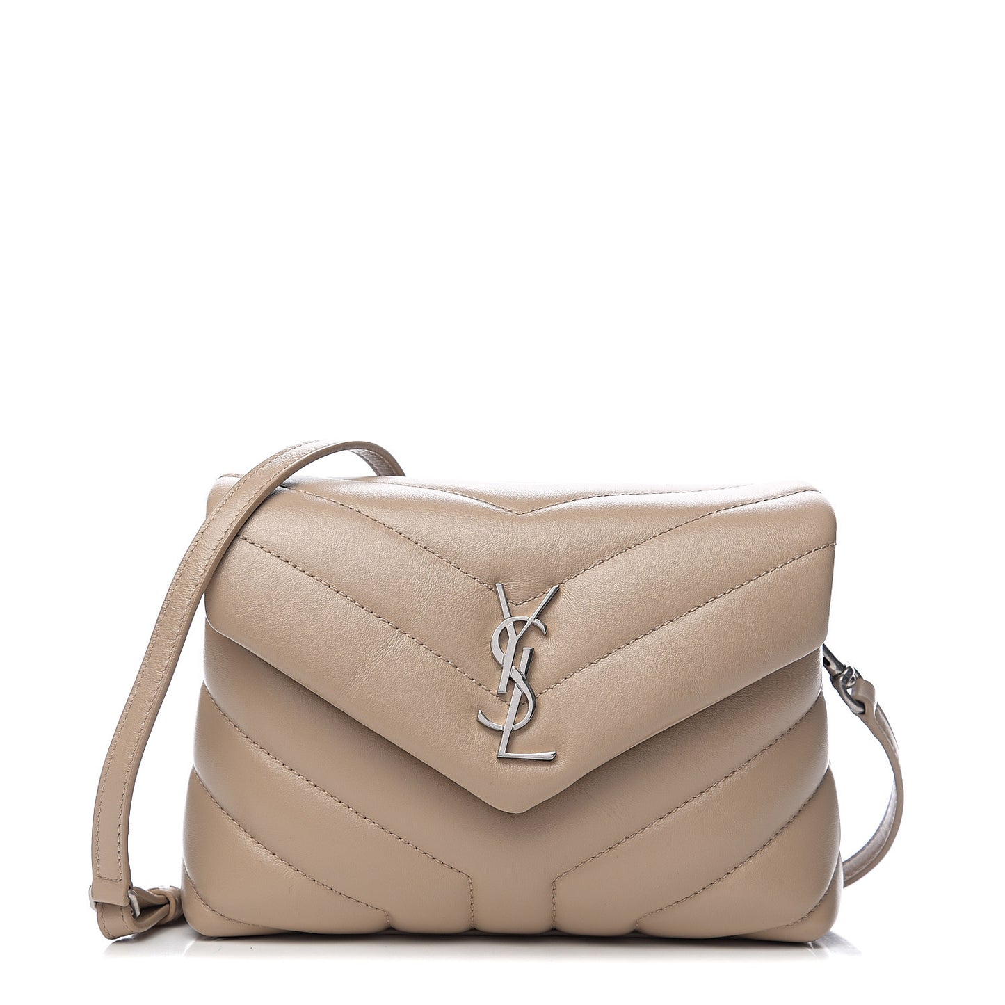 Calfskin Y Quilted Monogram Toy Loulou Chain Satchel Dusty Grey
