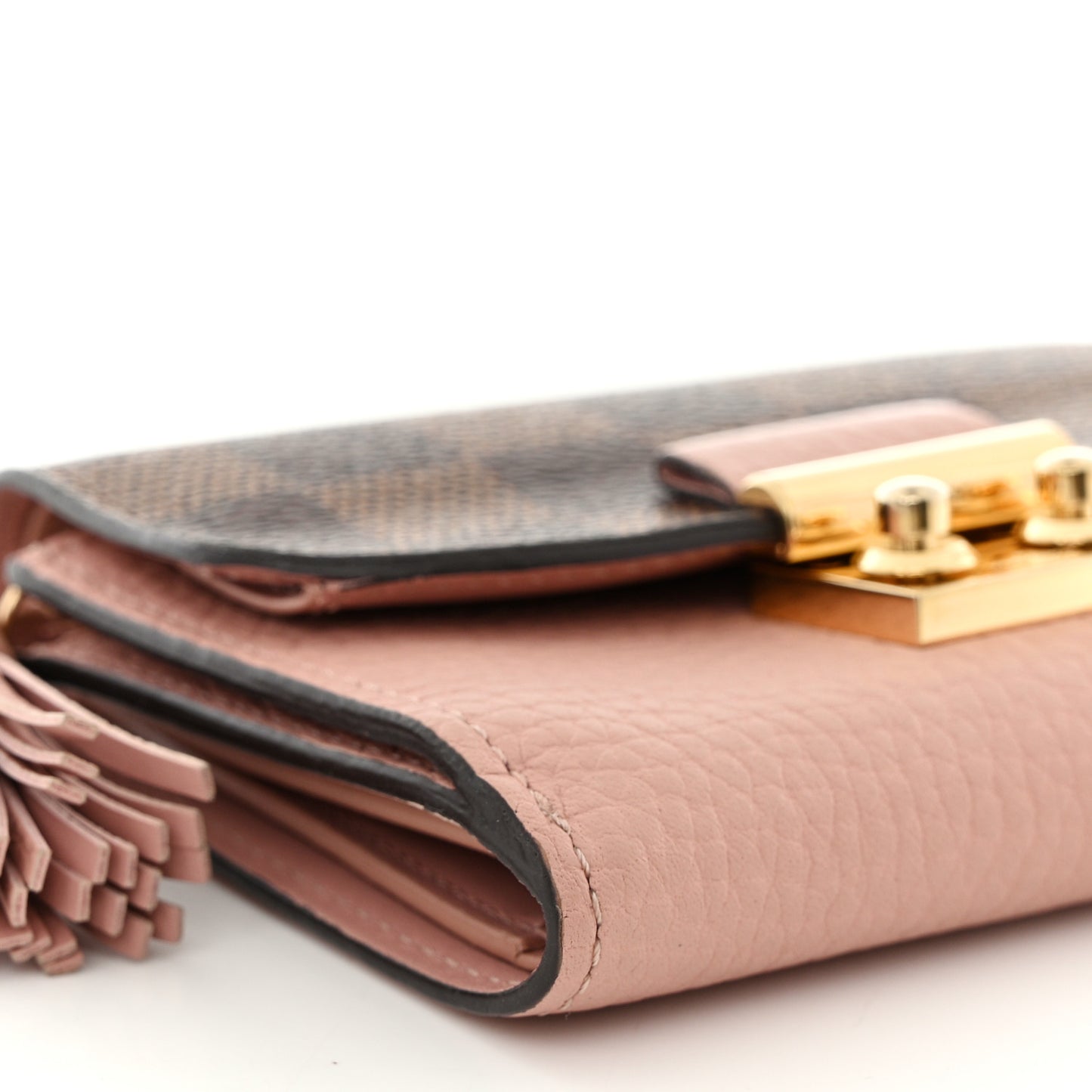 Damier Ebene Croisette Compact Wallet Magnolia