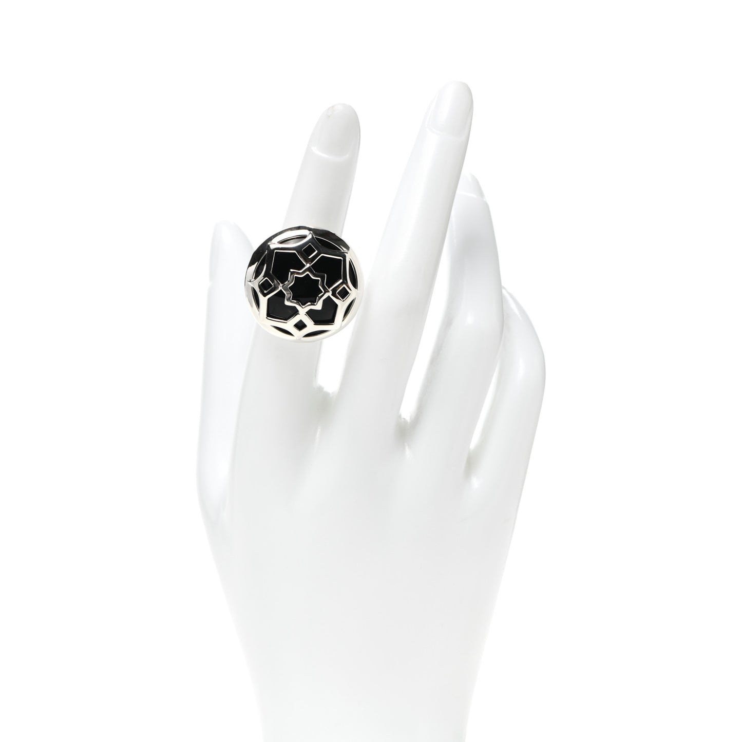 Sterling Silver Onyx Paloma Picasso Zellige Medallion Ring 50 5.25