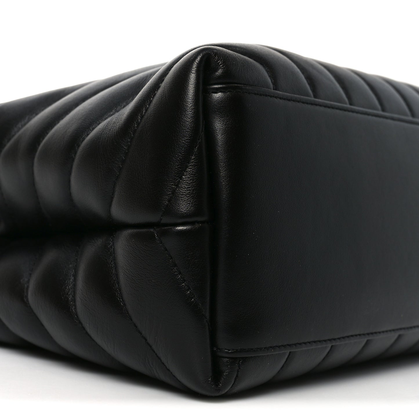 Calfskin Y Quilted Monogram Medium Loulou Chain Satchel Black