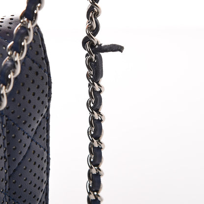 Chanel Perforated Lambskin Quilted Wallet On Chain WOC Blue 14 of 18