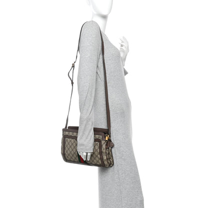 Gucci GG Supreme Monogram Web Medium Ophidia Shoulder Bag Beige New Acero 2 of 10