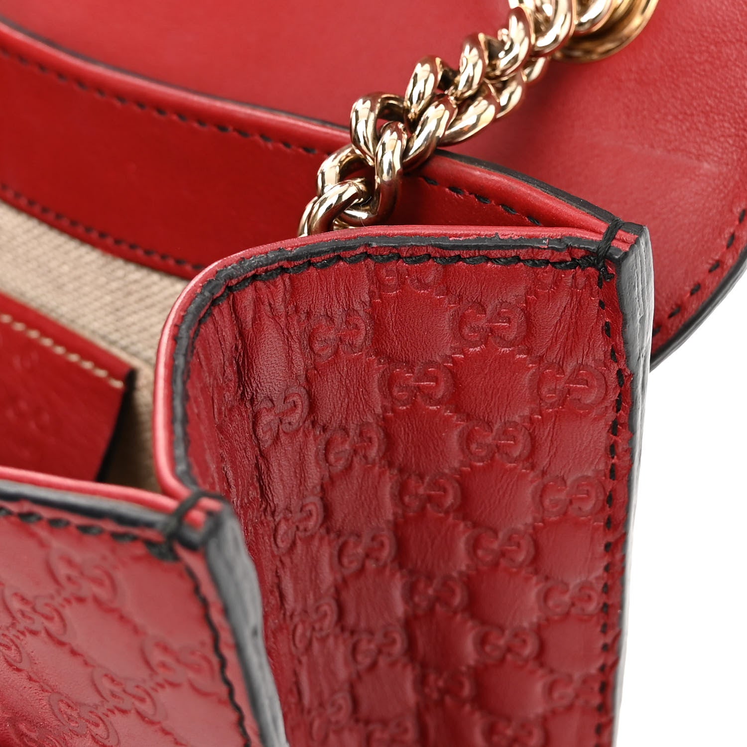 Gucci Soft Microguccissima Mini Emily Chain Shoulder Bag Rosso 12 of 12