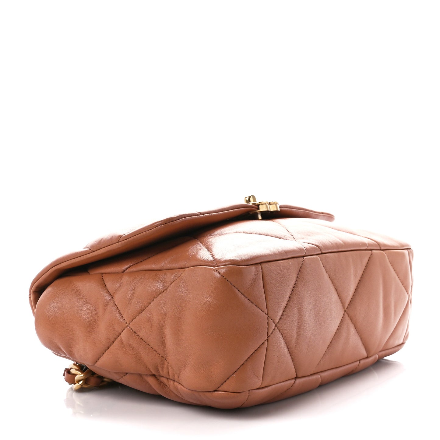 Lambskin Quilted Large Chanel 19 Flap Brown