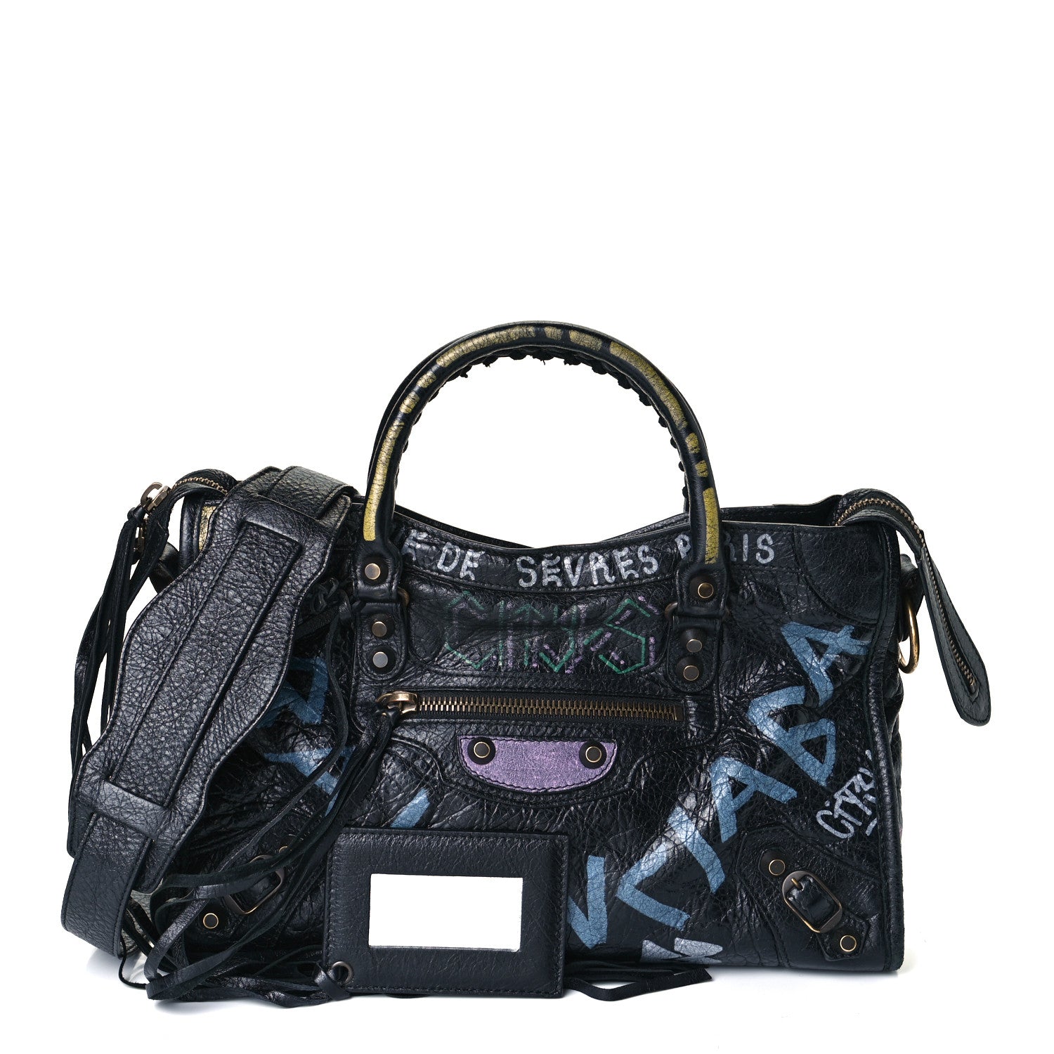 Balenciaga Agneau Graffiti All Over Classic Hardware S City Black Multicolor 1 of 14