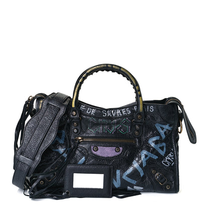 Balenciaga Agneau Graffiti All Over Classic Hardware S City Black Multicolor 1 of 14