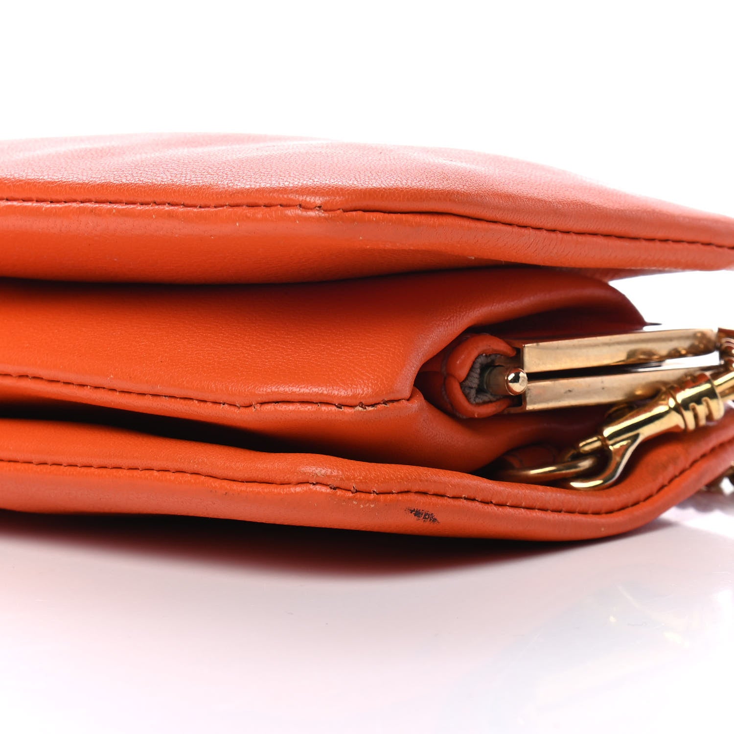 Dolce & Gabbana Vitello Frame Chain Wallet Orange 8 of 10