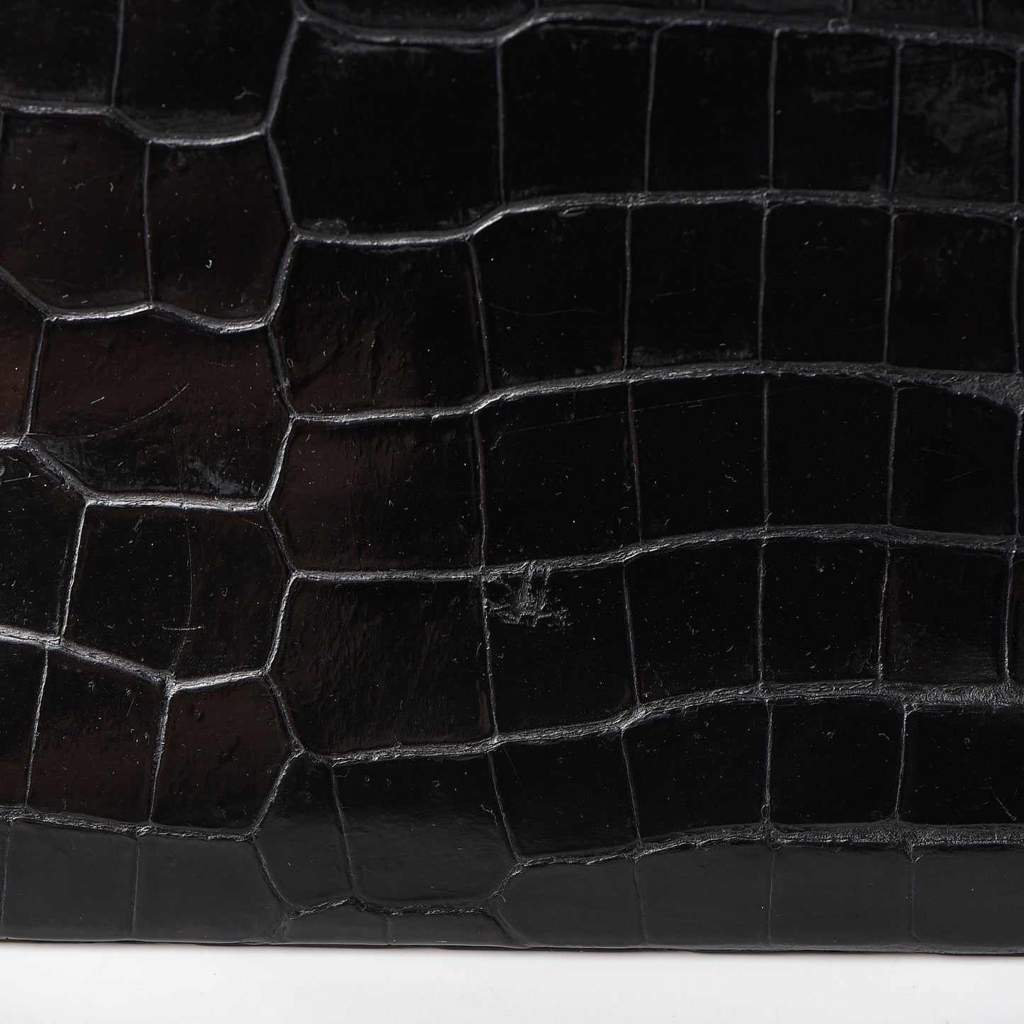 Shiny Porosus Crocodile Kelly Sellier 32 Black