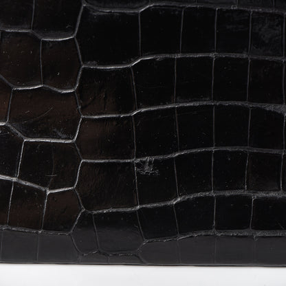 Hermes Shiny Porosus Crocodile Kelly Sellier 32 Black 19 of 28