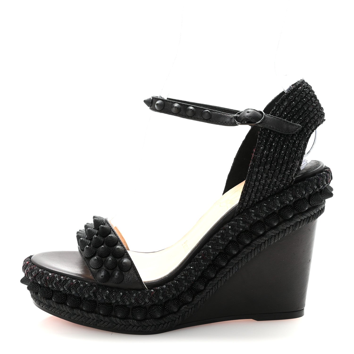 Christian Louboutin Calfskin Lata 110 Wedges 37 Black 1 of 8
