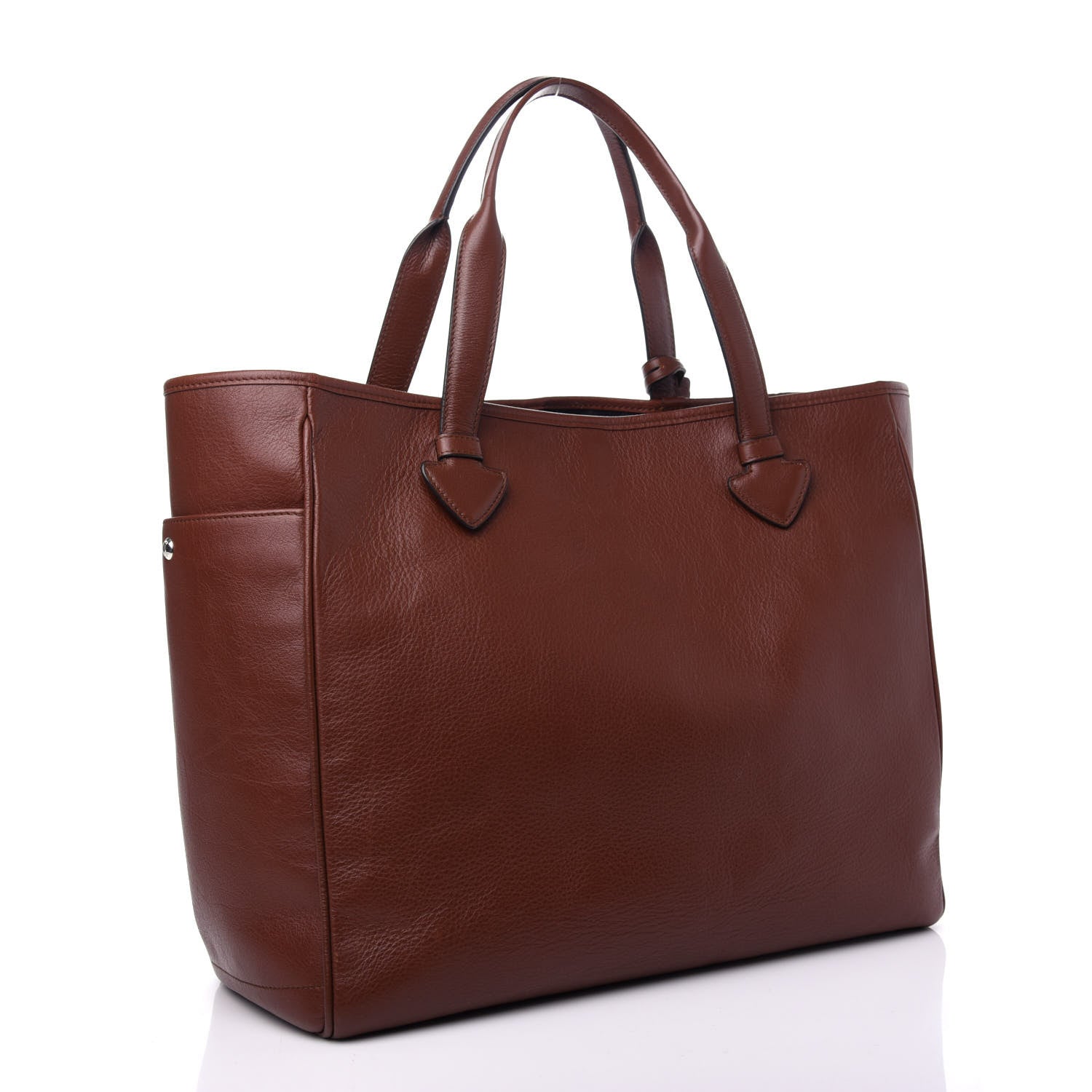 Loewe Calfskin Embossed Logo Shopper Tote Brown 3 of 9