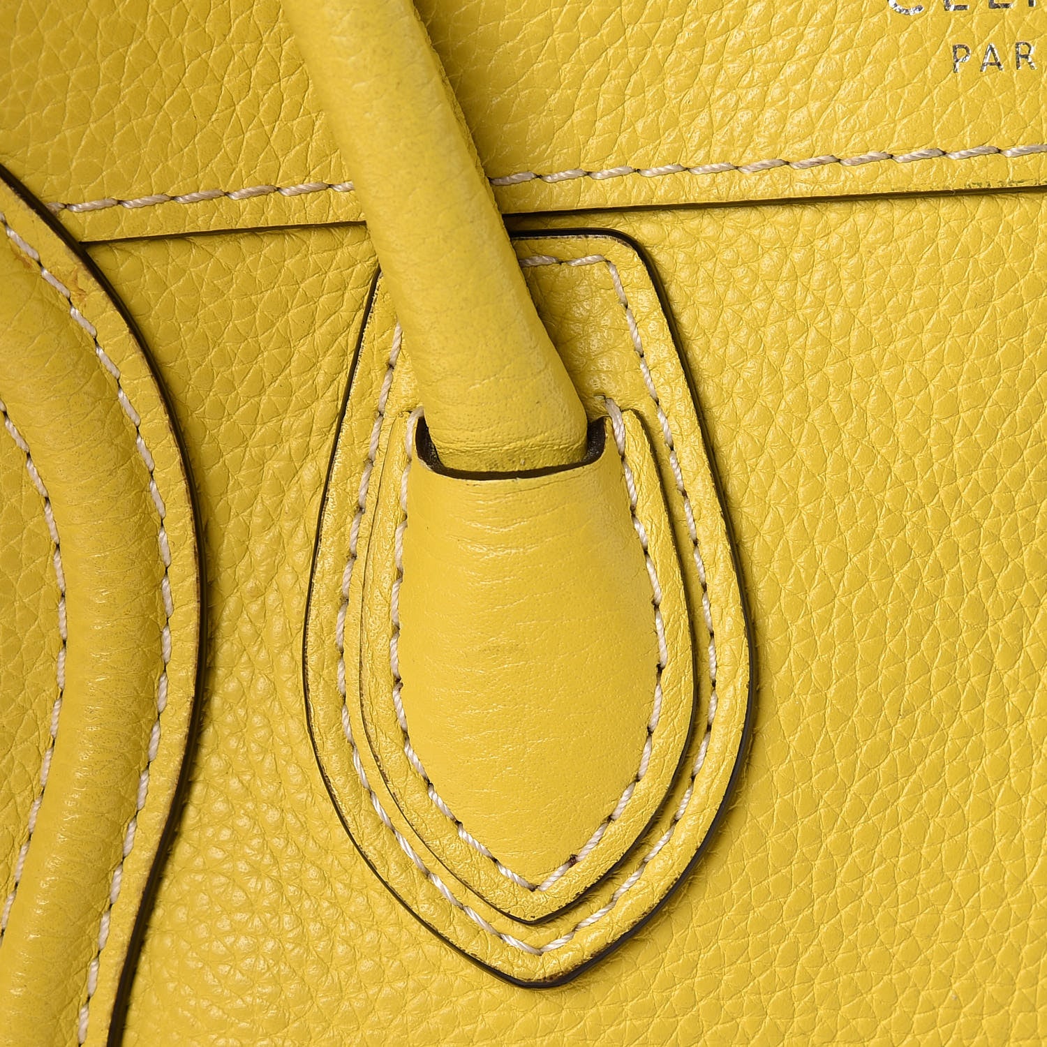 Celine Drummed Calfskin Nano Luggage Citron 16 of 16