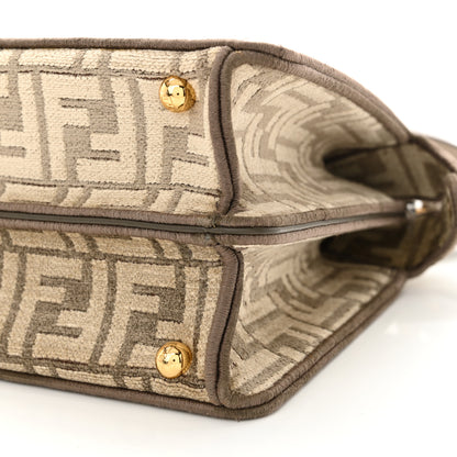 Fendi Chenille Vitello Seta FF Small Peekaboo I SEE U Satchel Tortora Nuvola 11 of 11