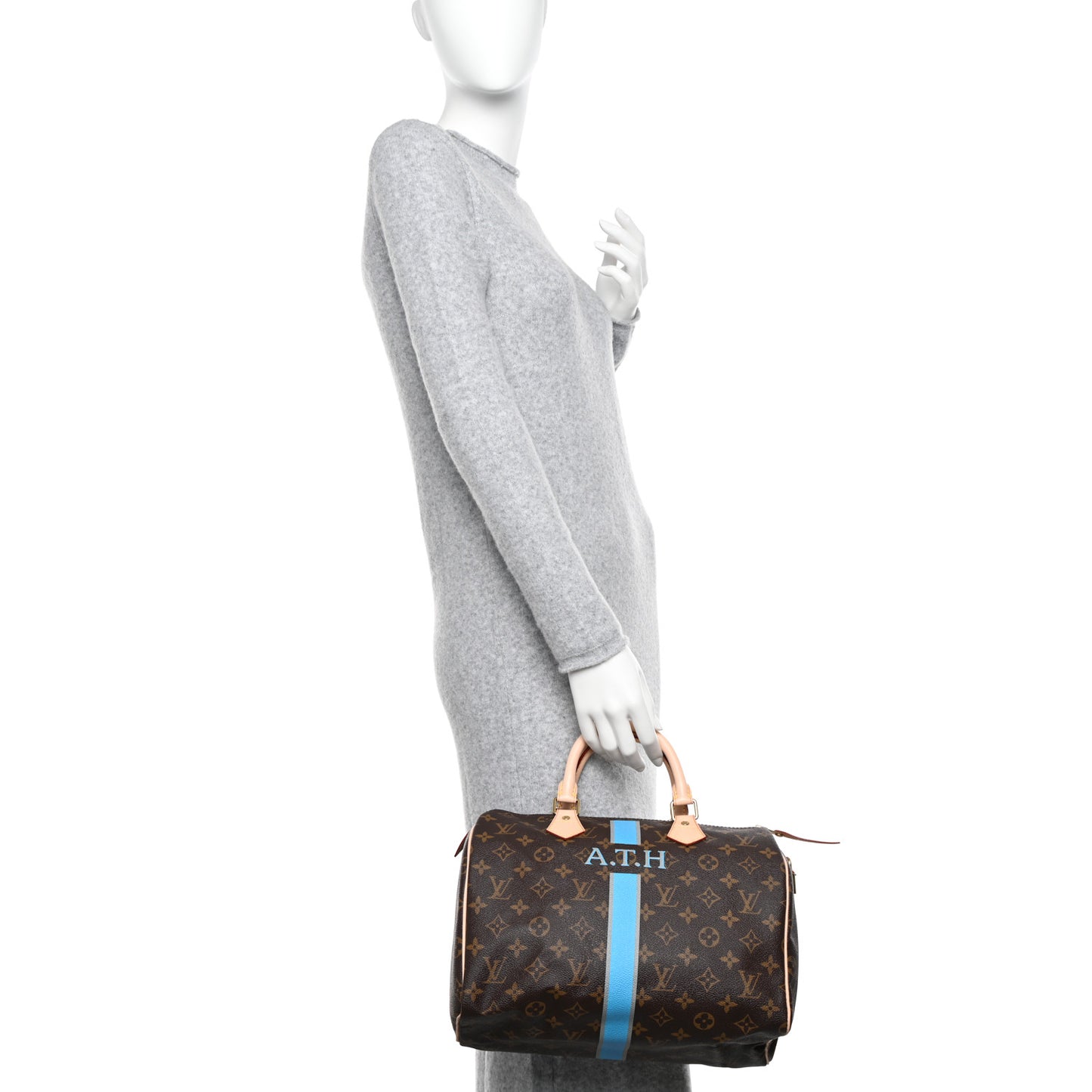 Monogram My LV Heritage Speedy Bandouliere 30 Blue Grey