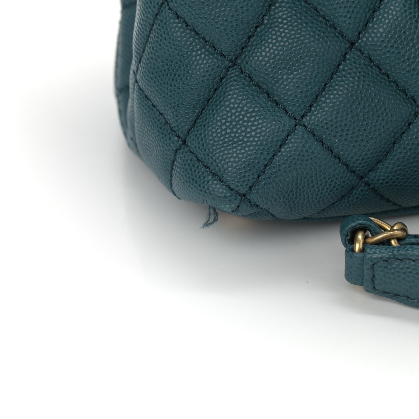 Caviar Quilted Small Coco Handle Flap Dark Turqouise