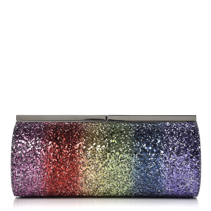 Jimmy Choo Coarse Glitter Trinket Clutch Rainbow Degrade 1 of 6