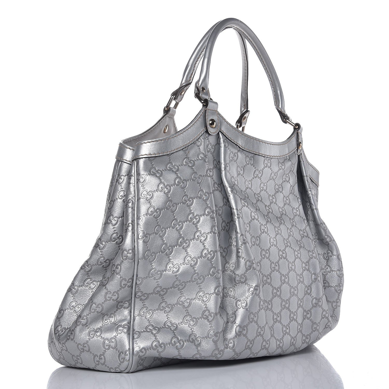 Gucci Guccissima Large Sukey Tote Silver 3 of 11