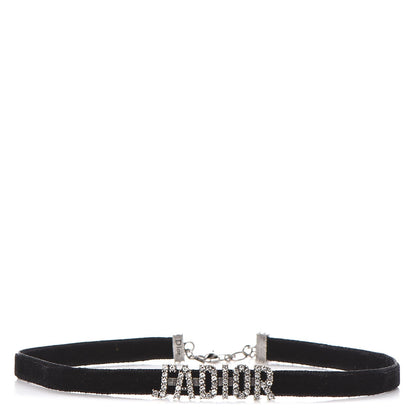 Christian Dior Velvet Crystal J’Adior Choker Necklace Black 1 of 6