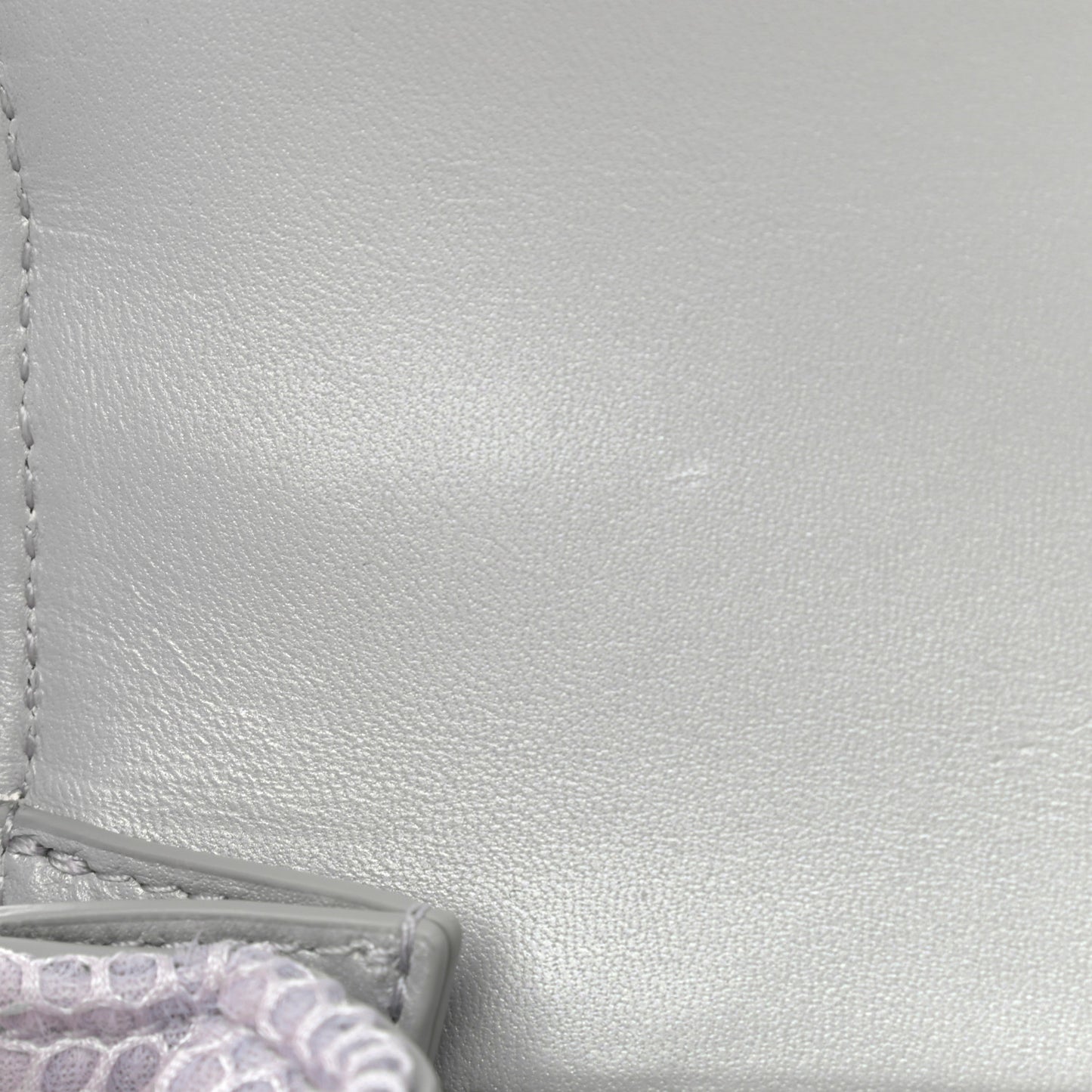 Faux Calfskin Fabric Small Sneakerhead Top Handle Bag Silver