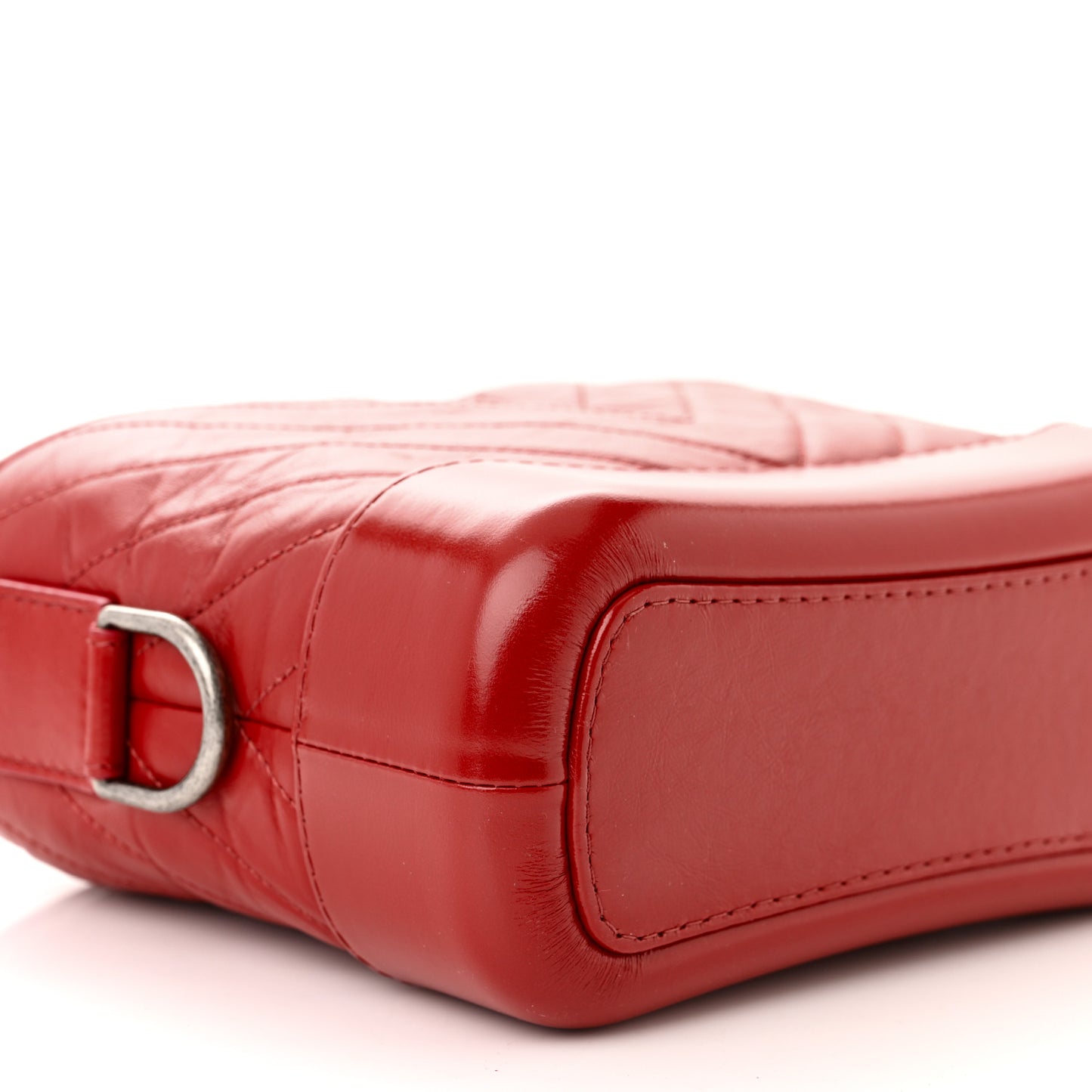 Aged Calfskin Chevron Quilted Small Gabrielle Hobo Red