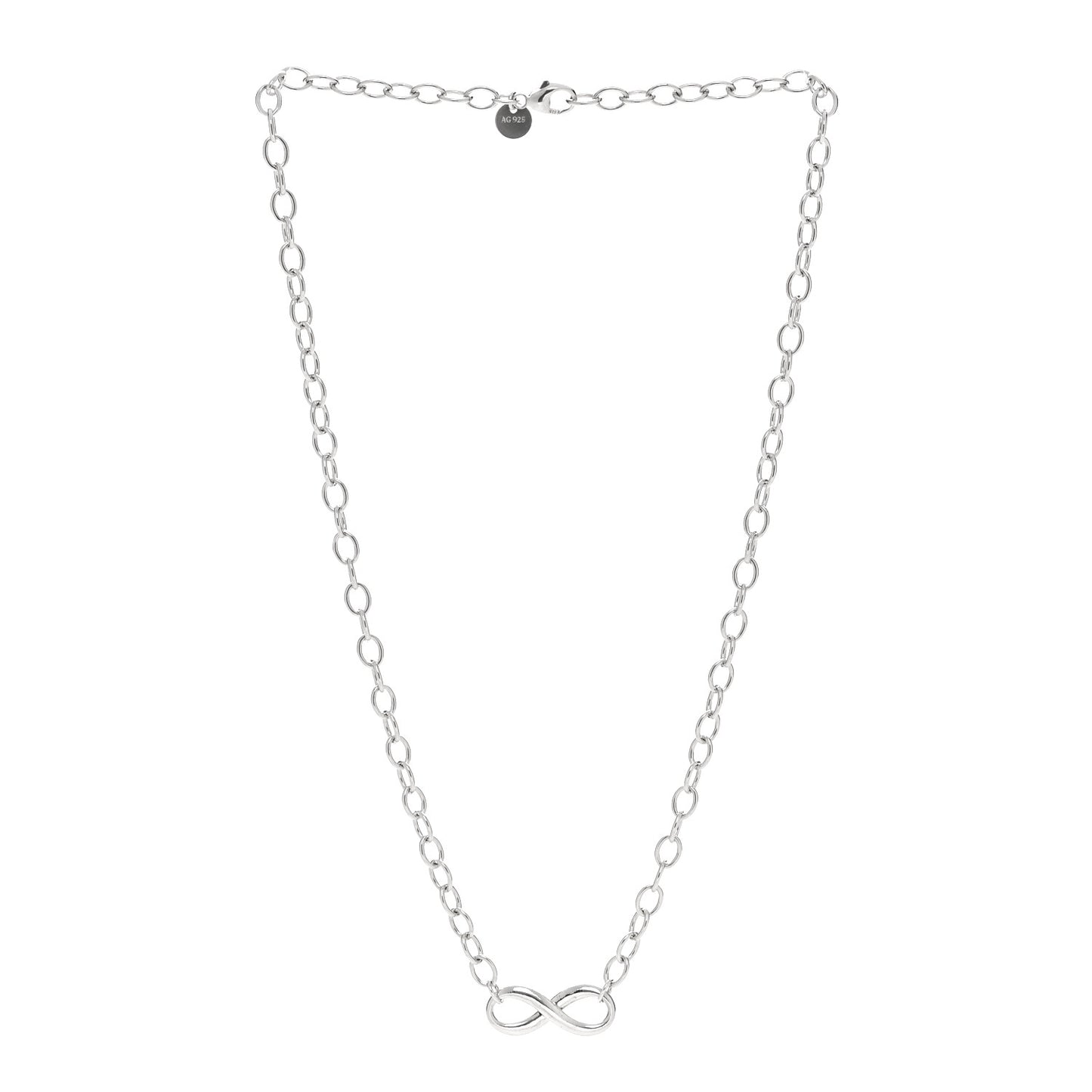 Sterling Silver Narrow Infinity Link Necklace