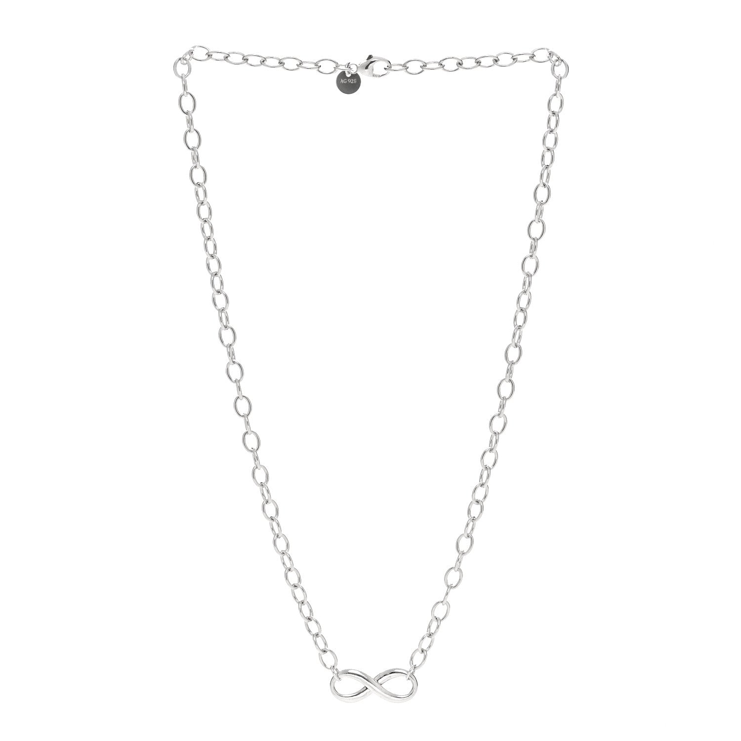 Tiffany Sterling Silver Narrow Infinity Link Necklace 3 of 8